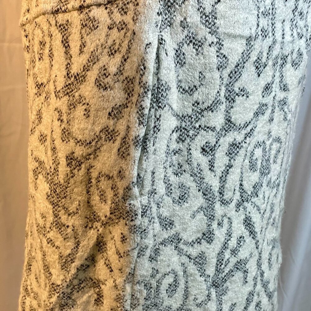 Cynthia Rowley Wool Blend Tapestry Knit Coatigan M Cream Gray - Picture 9 of 11